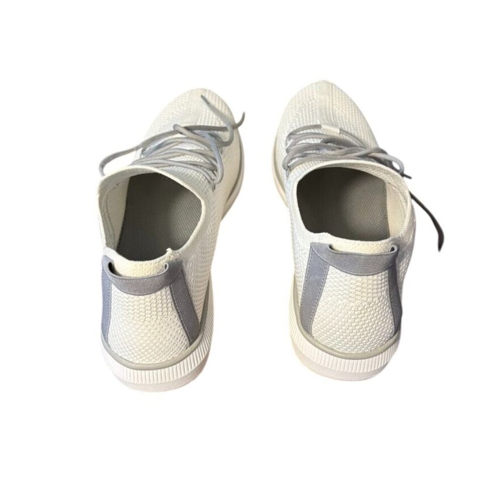 Eileen Fisher White Knit Lace-Up Sneakers For Women - Picture 4 of 8